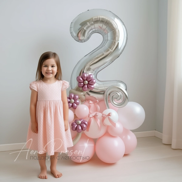 Шар цифра "Элегантные Цветы"