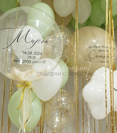 Набор шаров на выписку "Цвет настроения киви"
