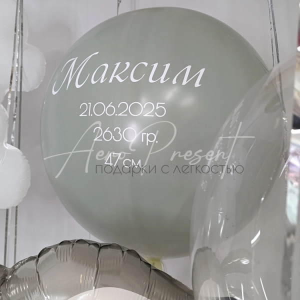 Набор шаров на рождение ребенка с зайчиком