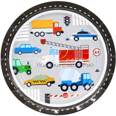 Тарелка Машинки 17см 6шт