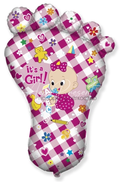 Пяточка It's a girl, фольгированный шар