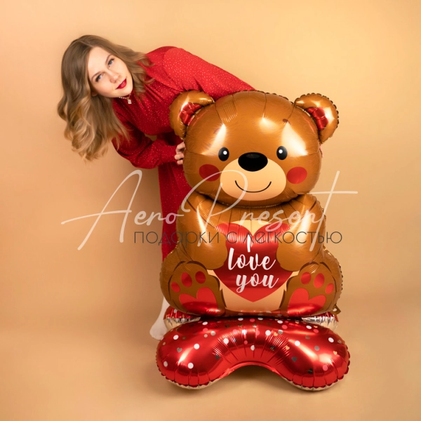Фольгированный мишка "Признание в любви"