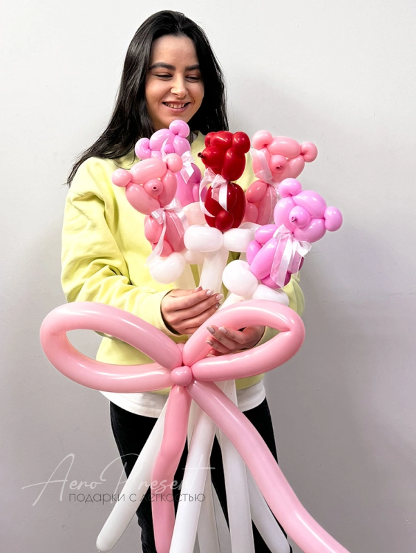 Букет из 5 мишек "Сладкие объятия"