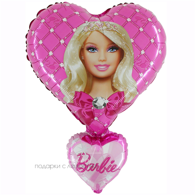 Сердце "Барби", фольгированный шар