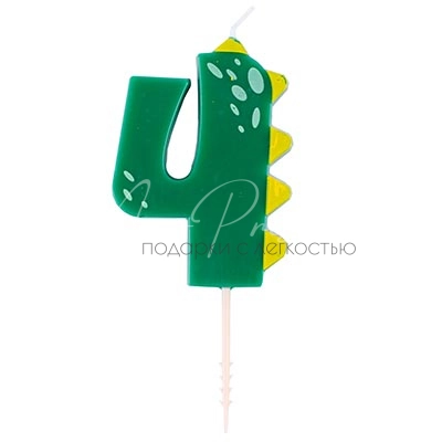 Свеча цифра "Дизозаврик"