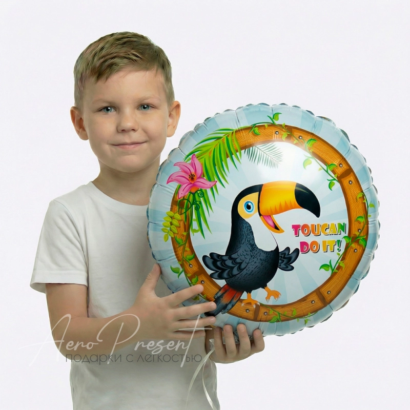 Фольгированный шар Круг, Тукан