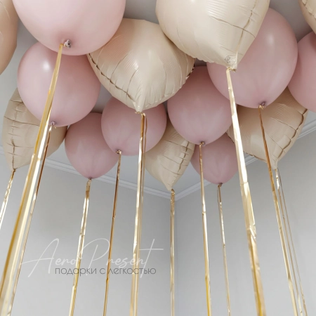 Микс из 15 воздушных шаров "Пудровый"