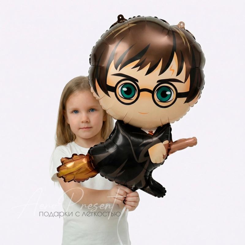 Фольгированный шар Фигура, Маленький волшебник на метле