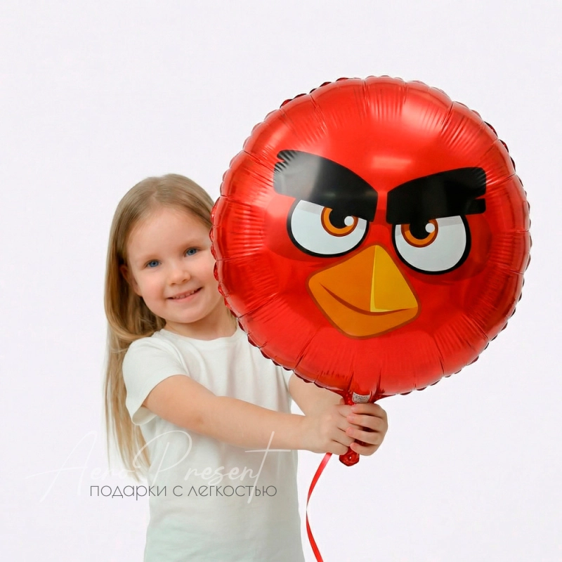 Красная птица Angry Birds, фольгированный шар