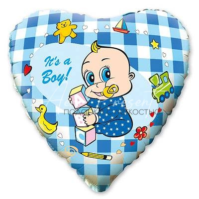 Сердечко It's a boy, фольгированный шар