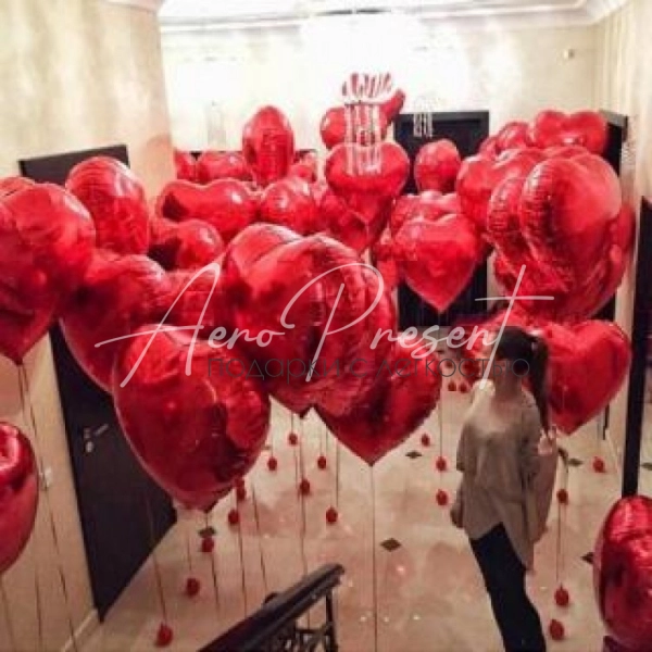 Фольгированные гигантские сердца