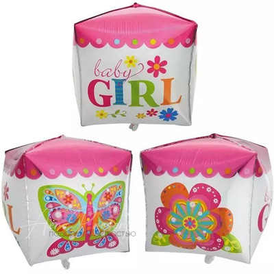 Фольгированный шар Кубик для девочки