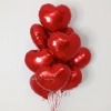 10 фольгированных красных сердец