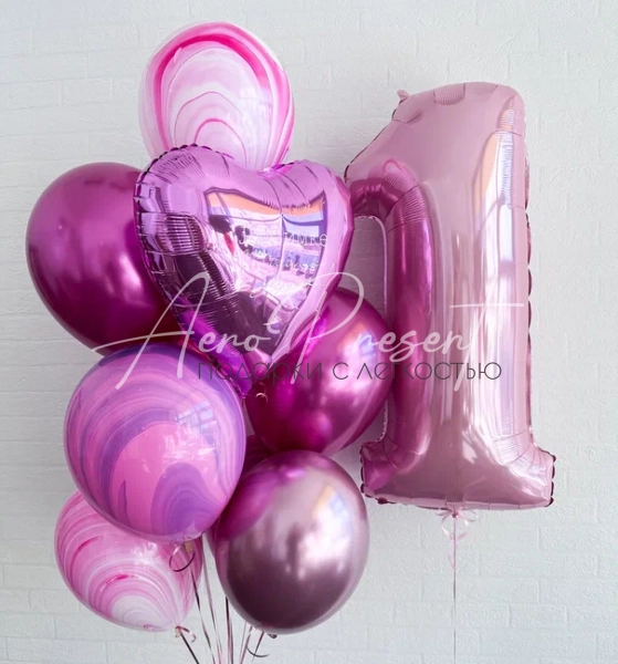 Набор на годик "Ярко-розовые краски"