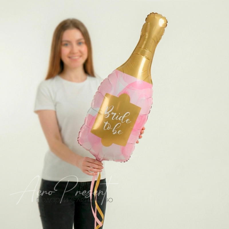 Фольгированный шар Бутылка шампанского BRIDE