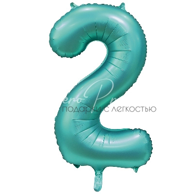 Фольгированная цифра, мятный сатин, 2