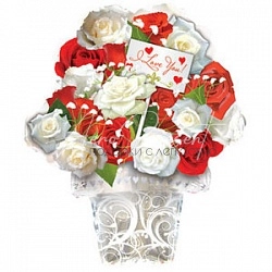 Букет с розами I LOVE YOU!, фольгированный шар