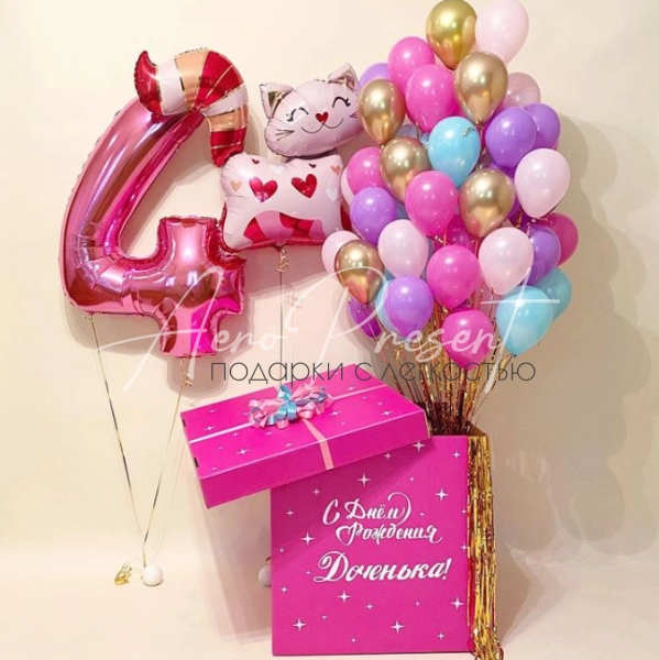 Коробка сюрприз "Розовый котенок"