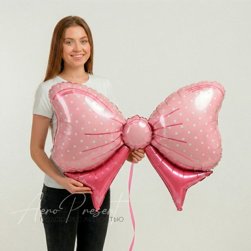 Фольгированный шар Бант розовый