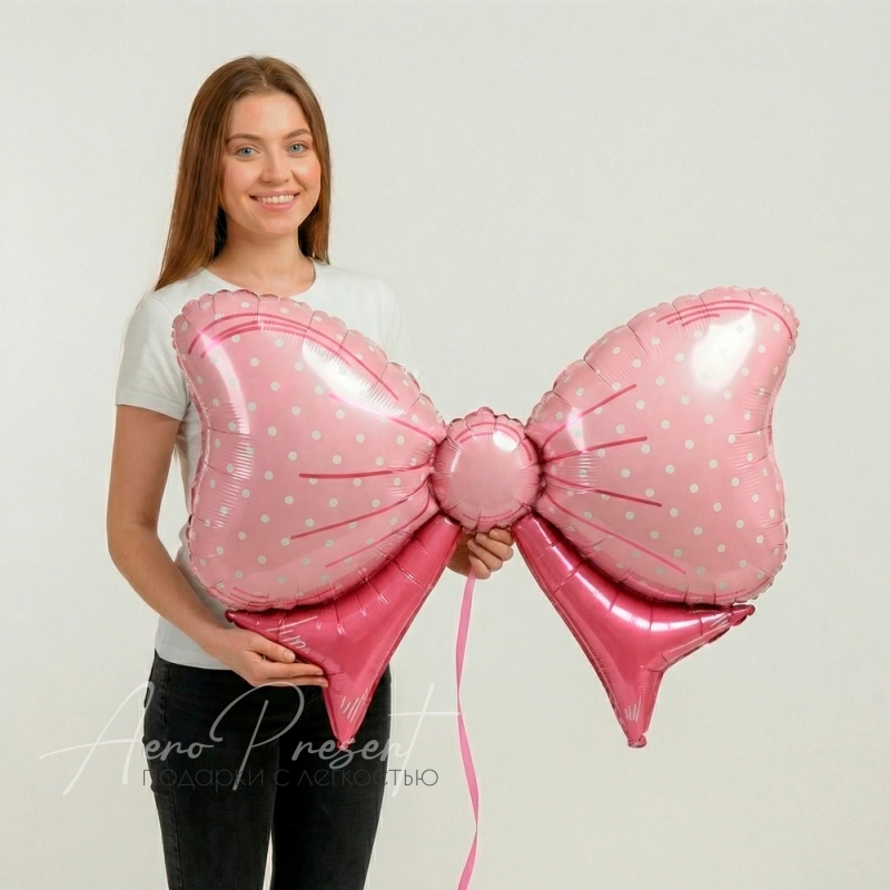 Фольгированный шар Бант розовый