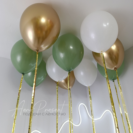 10 шаров на ленте дождь