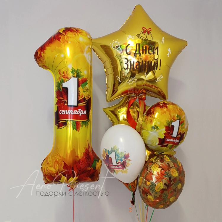 Набор шаров на день знаний с цифрой и звездой
