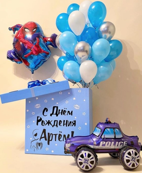 Коробка сюрприз "Человек паук и полиция"