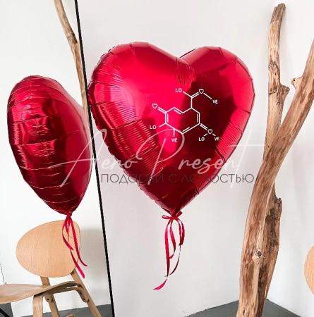 Большое сердце 70 см. "Любовь - это химия"