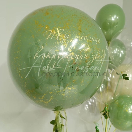 Набор шаров с живой зеленью "Оливковый флер"