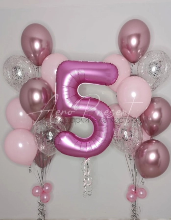 Розовый микс с блеском хрома