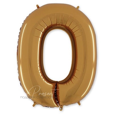Золотая фольгированная буква "O"