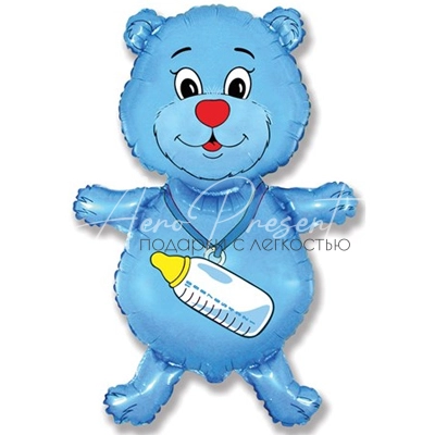 Медвежонок - мальчик, фольгированный шар