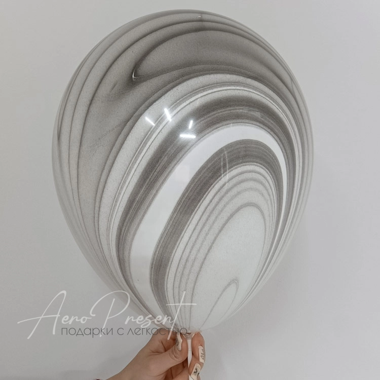 Воздушный шар Агат черно-белый