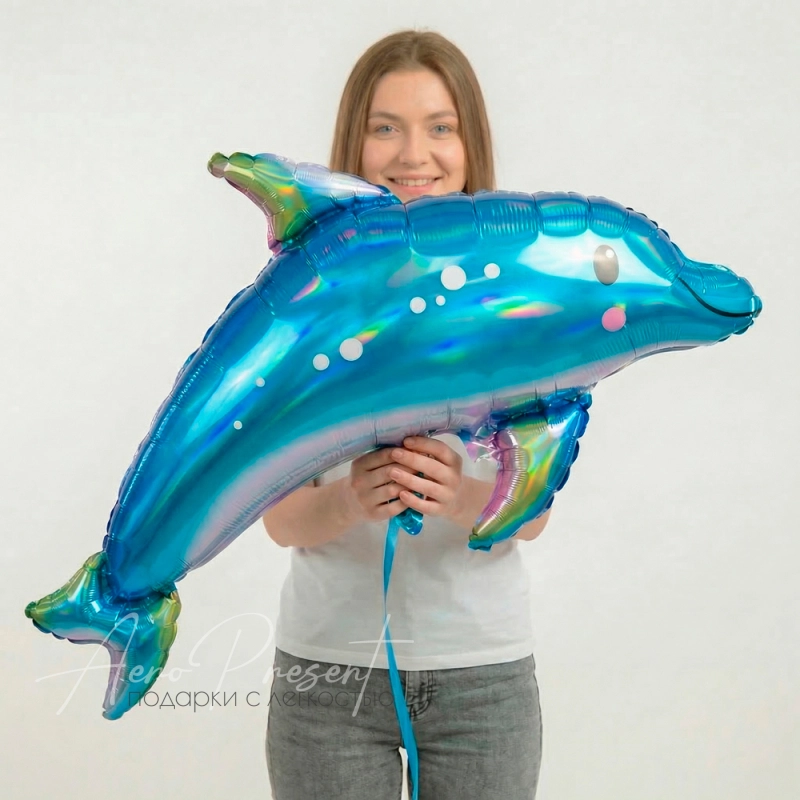 Дельфин дружелюбный, фольгированный шар