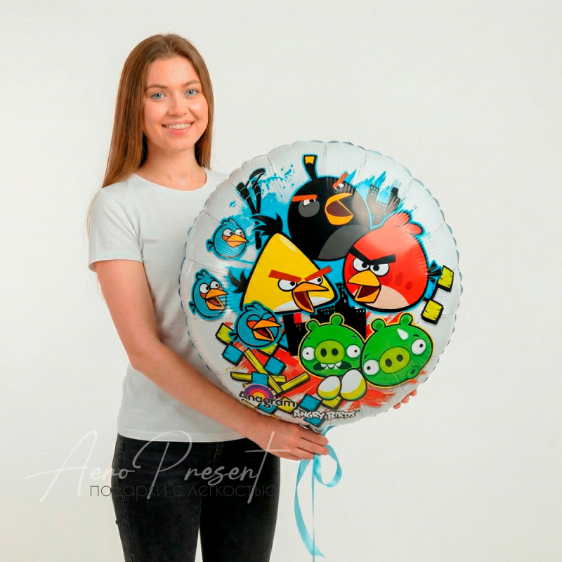 Все герои Angry Birds, фольгированный шар