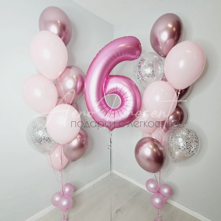 Розовый микс с блеском хрома