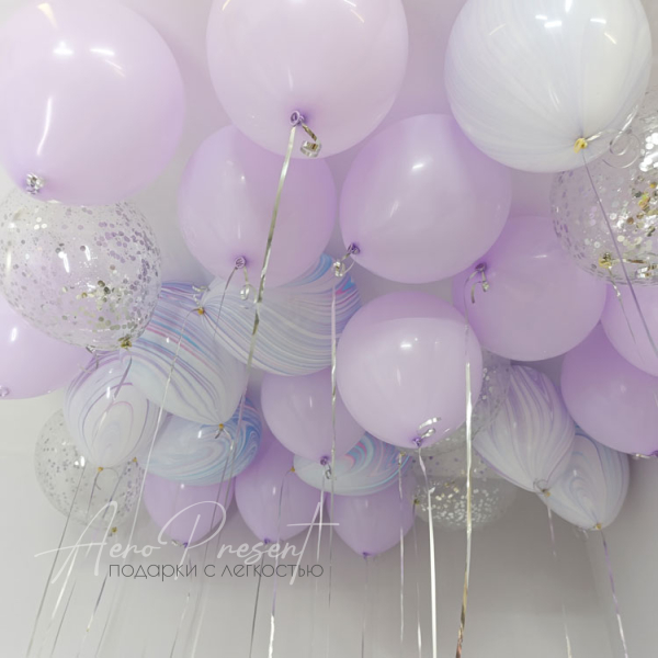 Микс шаров "Сирень и мрамор"