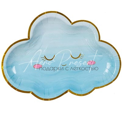 Тарелка Детские Грезы Облако голуб 26см 6шт