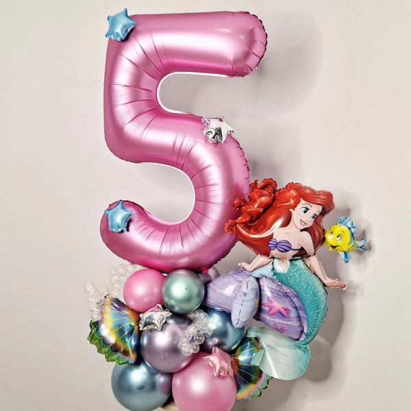 Цифра на основании в стиле "Русалочка"