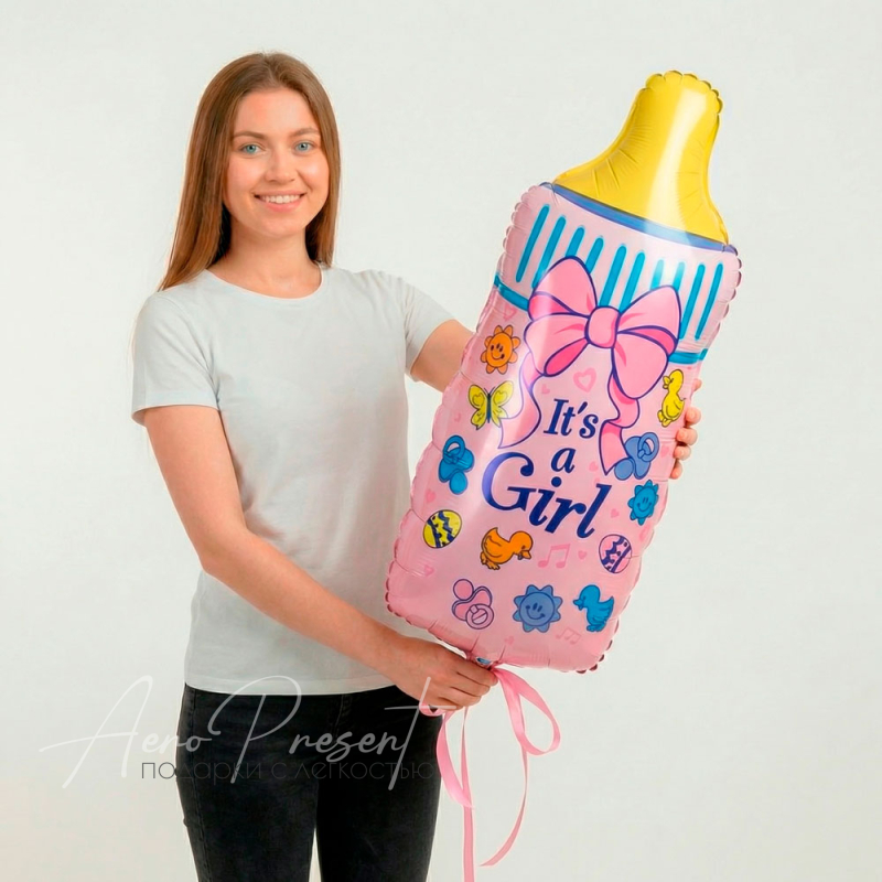 Бутылочка для новорожденной, фольгированный шар