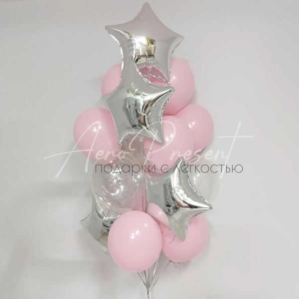 Розово серебряный сет