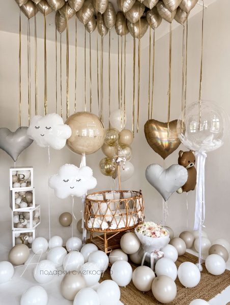 Оформление комнаты на выписку "Наше счастье"