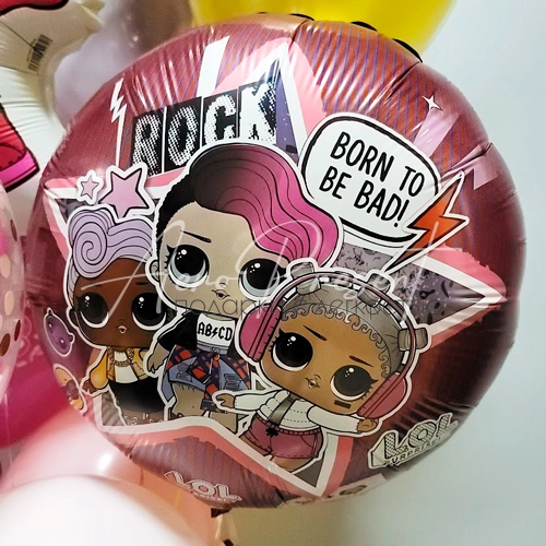 Большеглазые куклы на диско, фольгированный шар