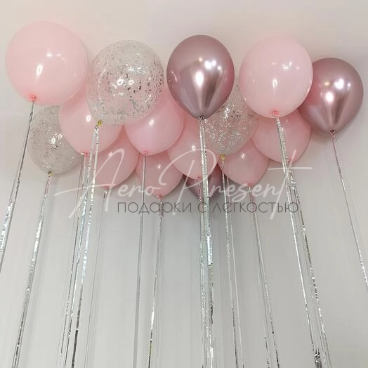 Розово-Серебристый микс