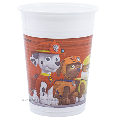 Стакан пласт Щенячий Патруль 200мл 8шт