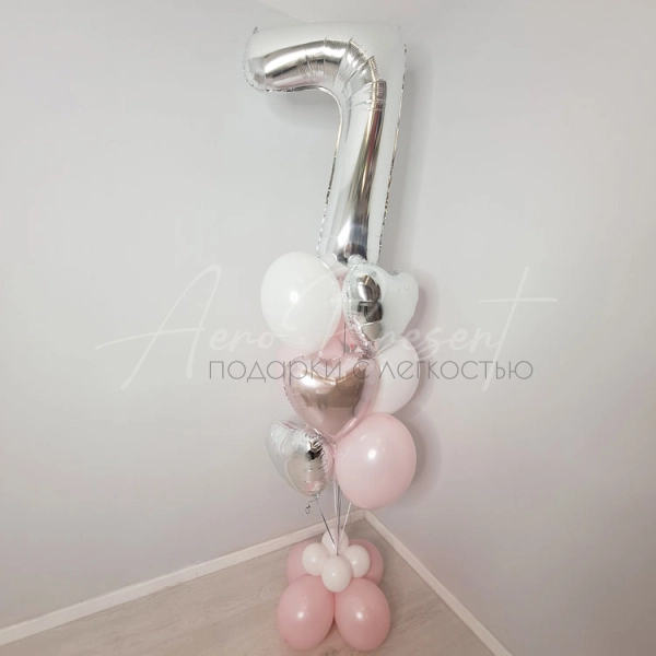 Букет "Нежность" с цифрой на выбор