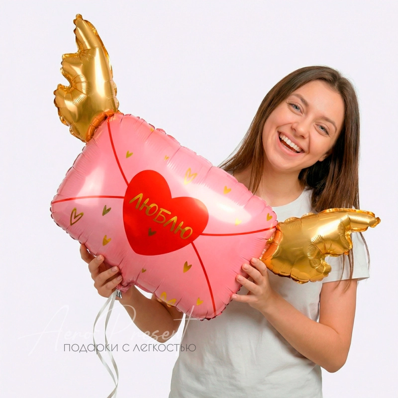 Воздушная валентинка, фольгированный шар