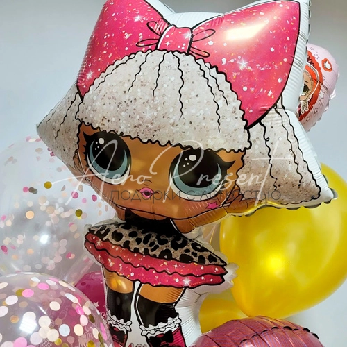 Большеглазая кукла Diva-star, фольгированный шар