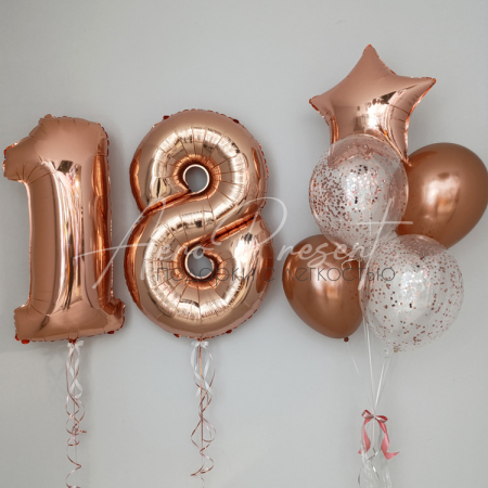 Сет шаров на 18 лет "Розовое золото"