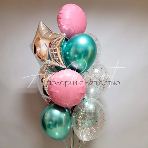 Набор "Поздравительный", Розово-Изумрудный